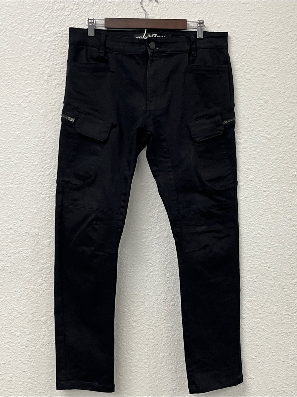 X Ray Black Cargo Moto Pants with Zip Utility Pockets 33x32
#1131